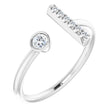14K White Gold 1/6 CTW Natural Diamond Bar Ring