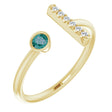 14K Yellow Lab-Grown Alexandrite & .05 CTW Natural Diamond Bar Ring