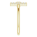 14K Yellow Gold Natural Aquamarine & .05 CTW Natural Diamond Bar Ring