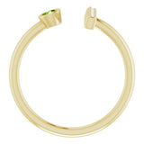 14K Yellow Gold Natural Peridot & .05 CTW Natural Diamond Bar Ring
