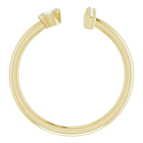 14K Yellow Gold 1/6 CTW Natural Diamond Bar Ring