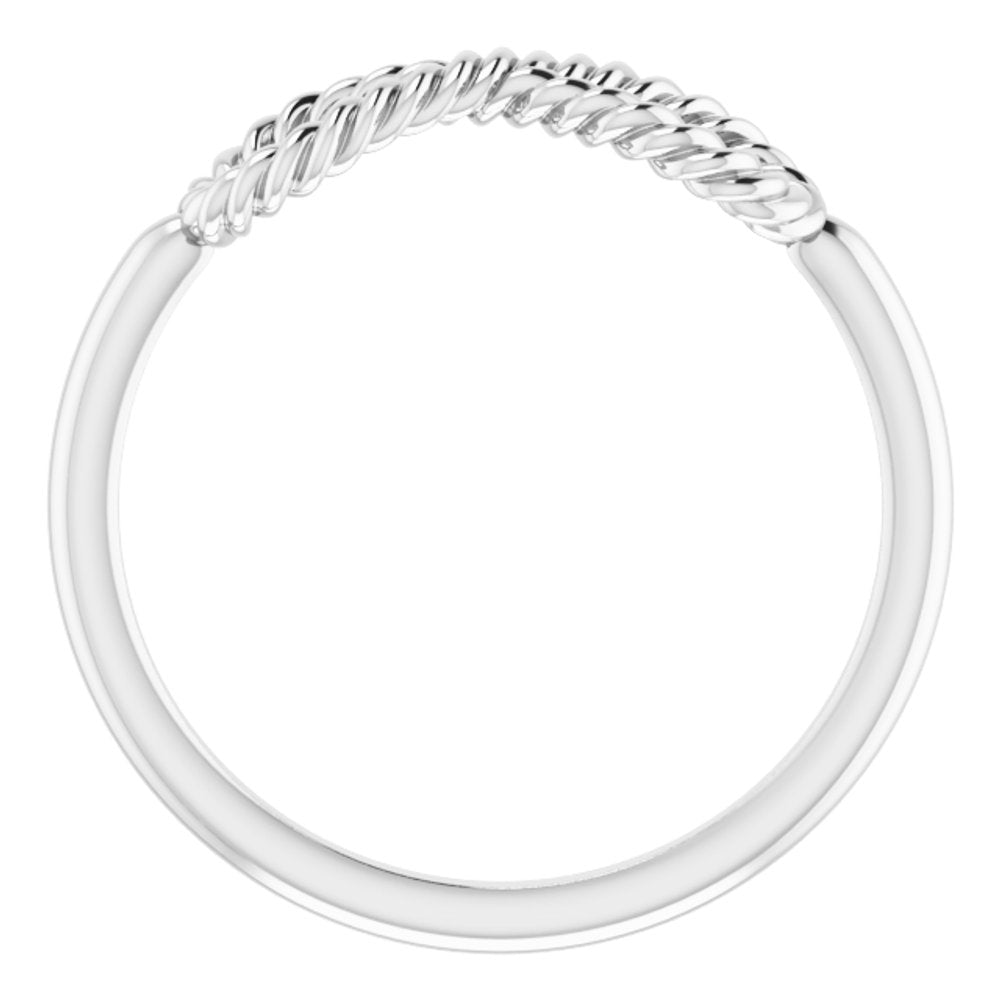 14K White Infinity-Inspired Rope Ring