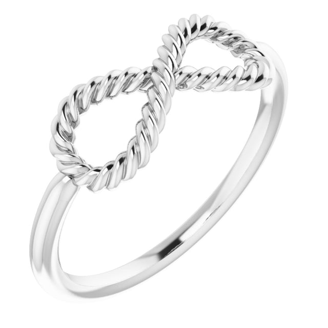 Sterling Silver Infinity-Inspired Rope Ring