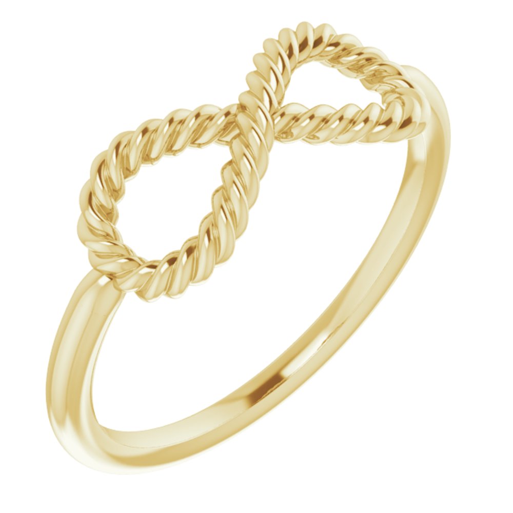 14K Yellow Infinity-Inspired Rope Ring