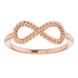 14K Rose Infinity-Inspired Rope Ring