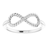 14K White Infinity-Inspired Rope Ring