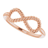 14K Rose Infinity-Inspired Rope Ring