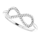 14K White Infinity-Inspired Rope Ring