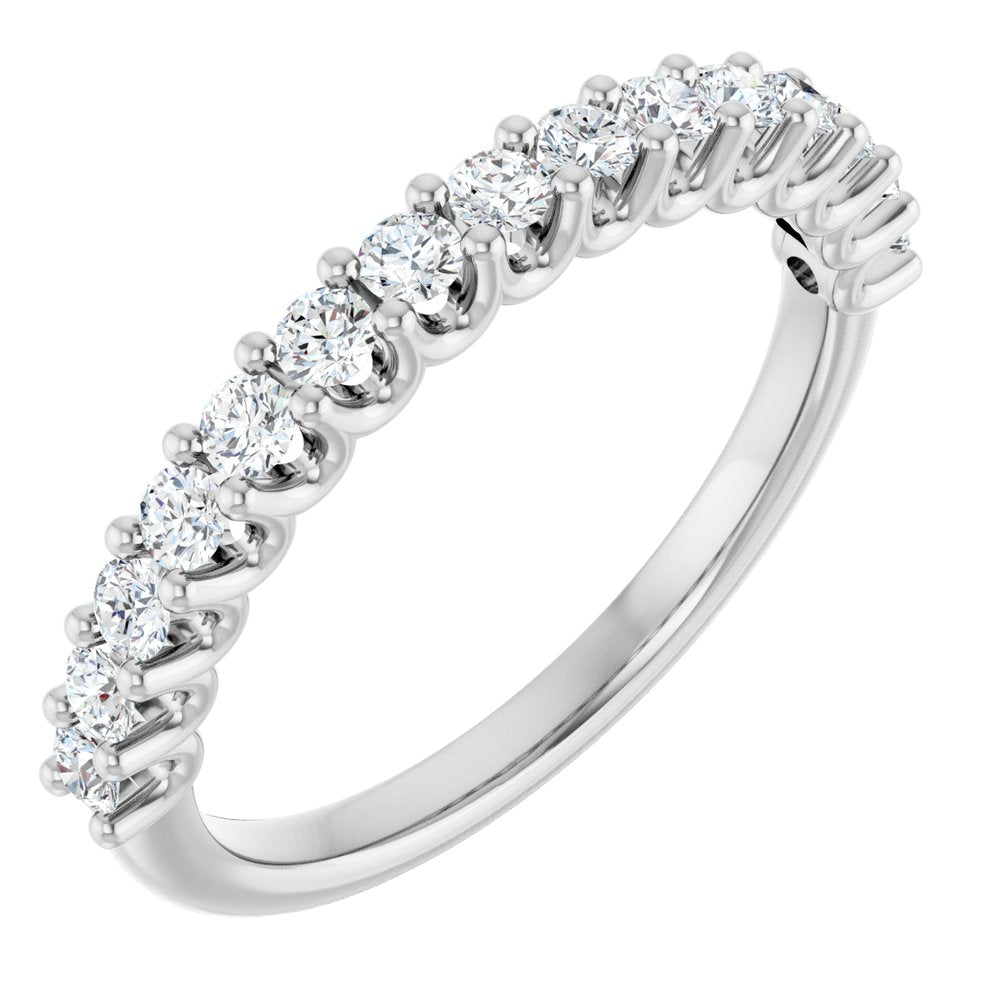 14K White 3/8 CTW Natural Diamond Anniversary Band