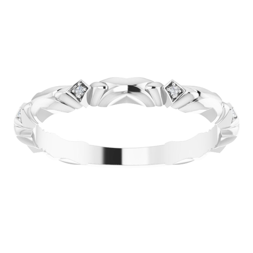 14K White .02 CTW Natural Diamond Anniversary Band