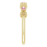 14K Yellow Gold Natural Pink Tourmaline Bezel-Set Ring