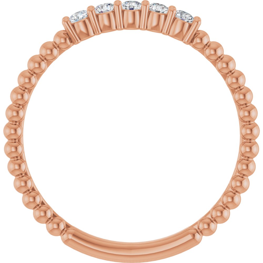 14K Rose Gold 1/6 CTW Lab-Grown Diamond Stackable Ring