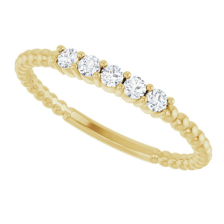 14K Yellow Gold 1/6 CTW Natural Diamond Stackable Ring
