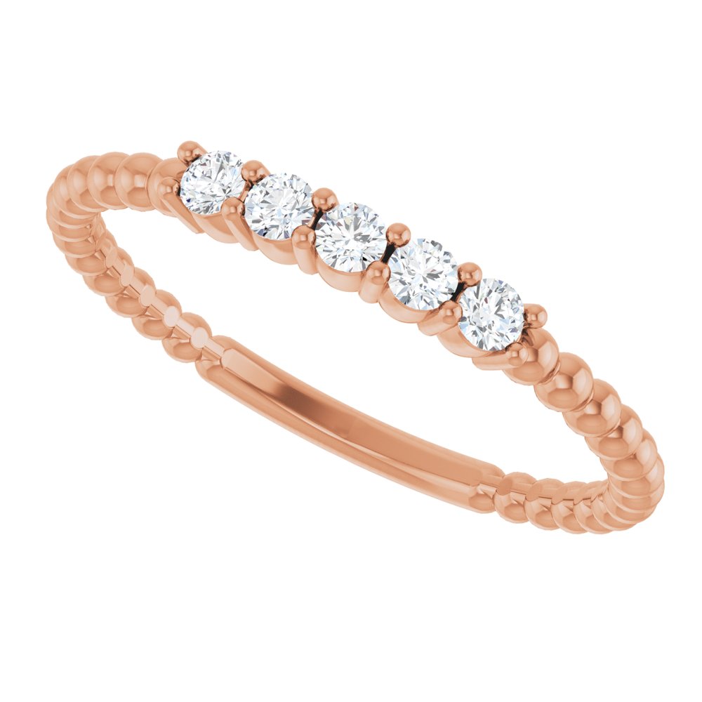 14K Rose Gold 1/6 CTW Lab-Grown Diamond Stackable Ring