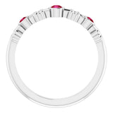 14K White Gold Natural Ruby Bezel-Set Ring