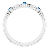 14K White Gold Natural Blue Sapphire Bezel-Set Ring