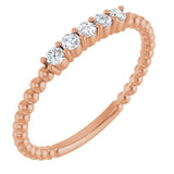 14K Rose Gold 1/6 CTW Lab-Grown Diamond Stackable Ring