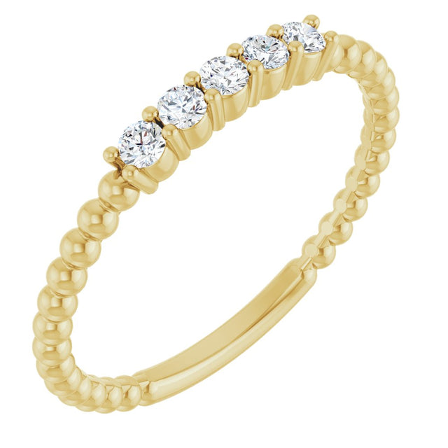 14K Yellow Gold 1/6 CTW Lab-Grown Diamond Stackable Ring