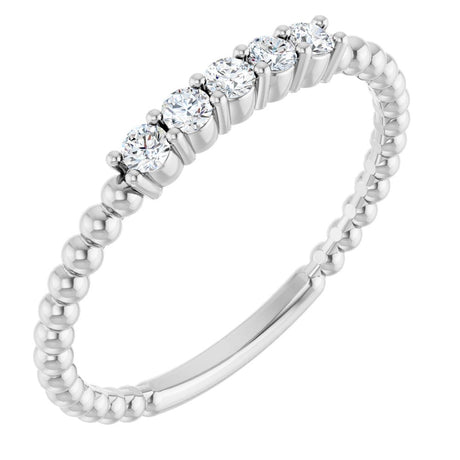 14K White 1/6 CTW Lab-Grown Diamond Stackable Ring