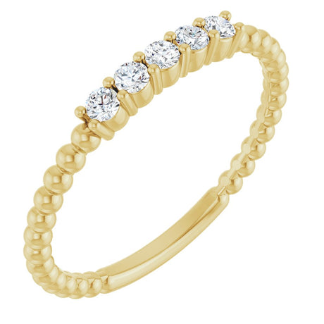 14K Yellow Gold 1/6 CTW Lab-Grown Diamond Stackable Ring