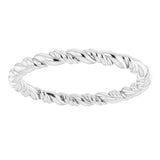 14K White Gold Rope Band Size 5.5