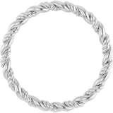 14K White Rope Band Size 7