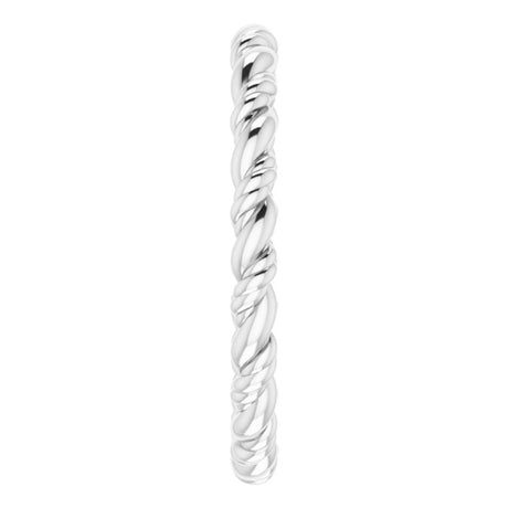 14K White Gold Rope Band Size 5.5