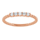 14K Rose Gold 1/6 CTW Lab-Grown Diamond Stackable Ring