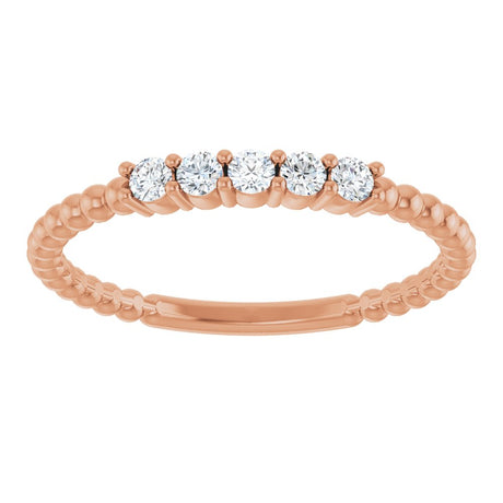 14K Rose Gold 1/6 CTW Lab-Grown Diamond Stackable Ring