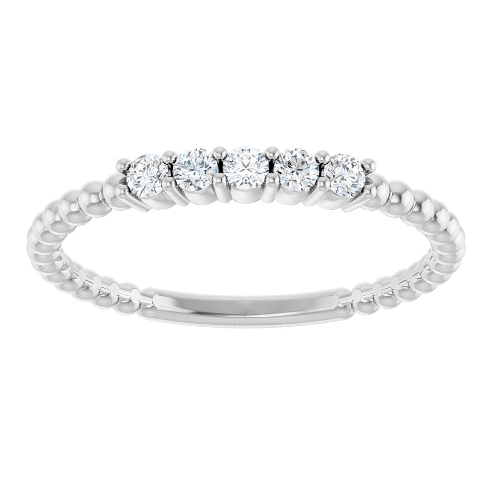 14K White Gold 1/6 CTW Natural Diamond Stackable Ring