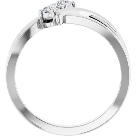 14K White Gold 1/4 CTW Lab-Grown Diamond Two-Stone Ring