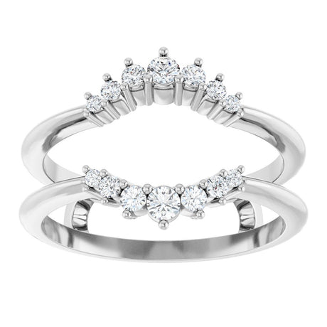 14K White Gold 1/4 CTW Natural Diamond Ring Guard