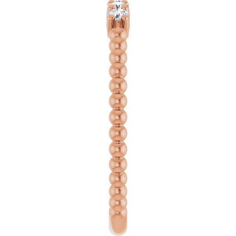 14K Rose Gold 1/6 CTW Lab-Grown Diamond Stackable Ring
