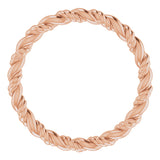 14K Rose Rope Band Size 5.5