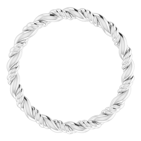 14K White Gold Rope Band Size 5.5