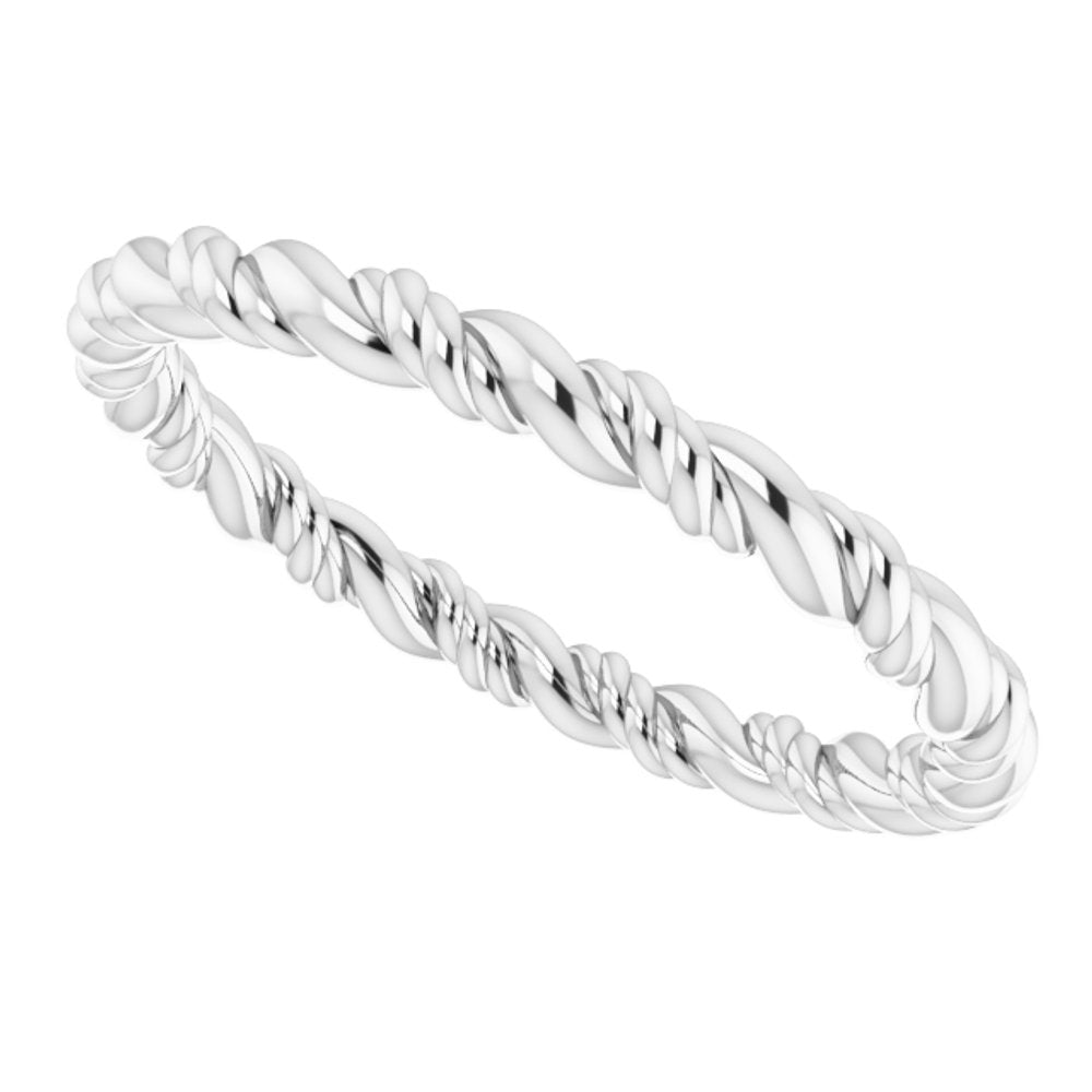 14K White Gold Rope Band Size 5.5