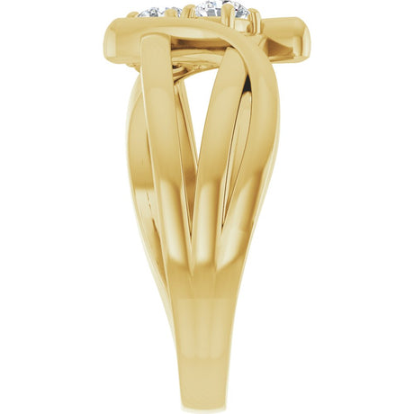 14K Yellow 1/4 CTW Lab-Grown Diamond Two-Stone Ring