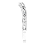 14K White .03 CTW Natural Diamond Contour Band