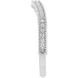 14K White .03 CTW Natural Diamond Contour Band