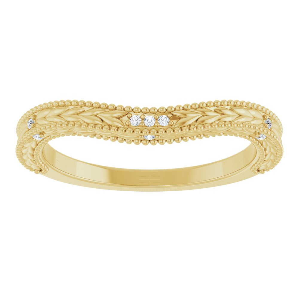 14K Yellow .03 CTW Natural Diamond Contour Band
