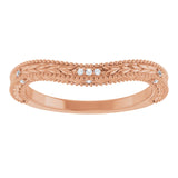 14K Rose .03 CTW Natural Diamond Contour Band
