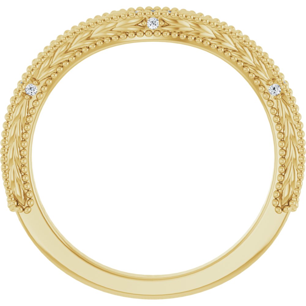 14K Yellow Gold .03 CTW Natural Diamond Contour Band