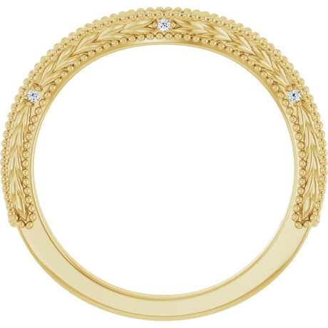 14K Yellow Gold .03 CTW Natural Diamond Contour Band
