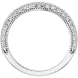 14K White .03 CTW Natural Diamond Contour Band