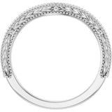 14K White Gold .03 CTW Natural Diamond Contour Band