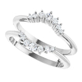 14K White 1/4 CTW Natural Diamond Ring Guard