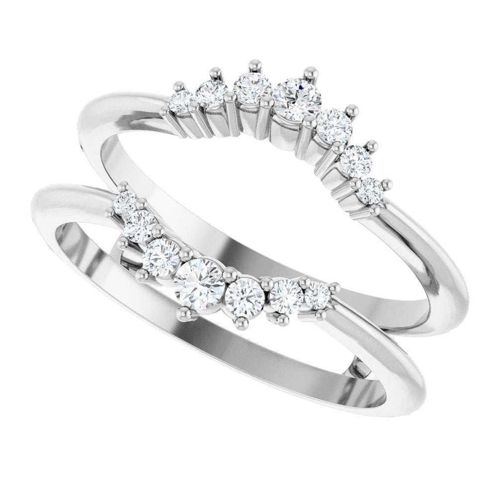 14K White Gold 1/4 CTW Natural Diamond Ring Guard