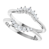 14K White Gold 1/4 CTW Natural Diamond Ring Guard