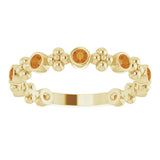 14K Yellow Gold Natural Citrine Beaded Ring