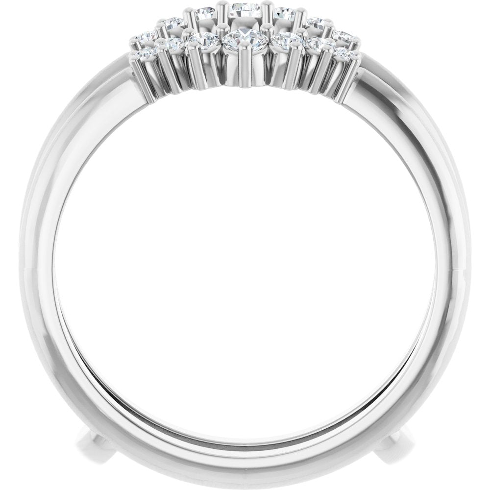 14K White 1/4 CTW Natural Diamond Ring Guard